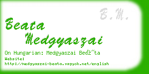 beata medgyaszai business card